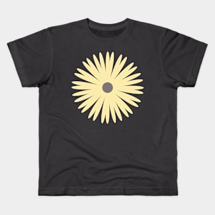 Flower 1, Minimalist Abstract Floral in Dark Taupe and Yellow Kids T-Shirt